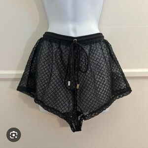 Oh Polly Black Sequin Mesh SHORTS